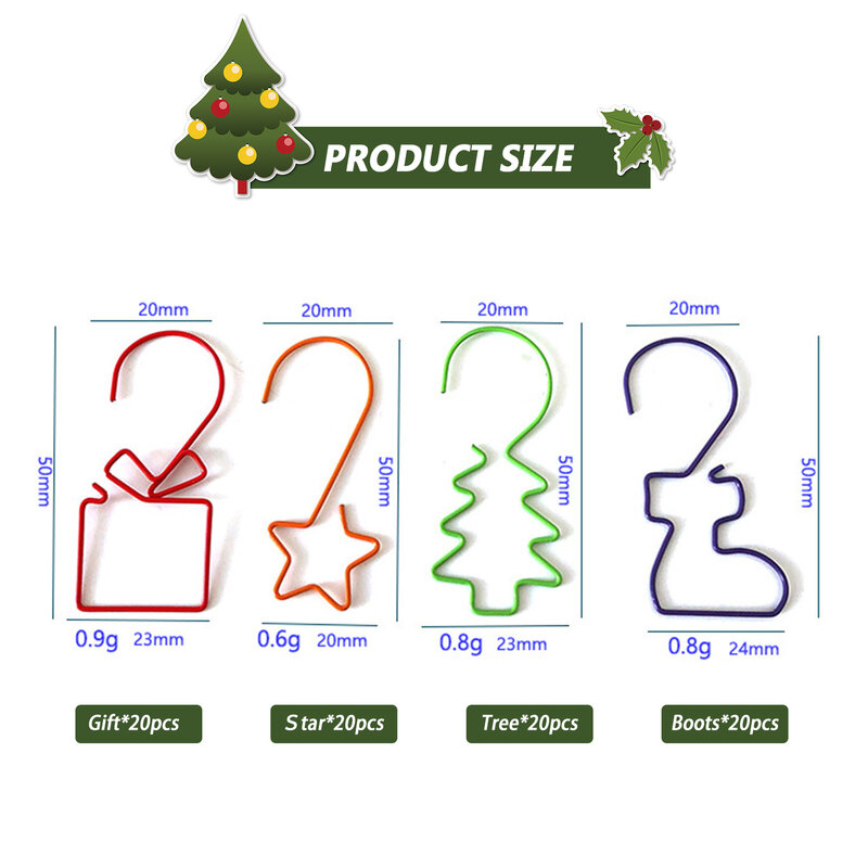 Cartoon Ornament Hooks For Xmas Tree Fashionable Festival Parties Props For Xmas Theme Party