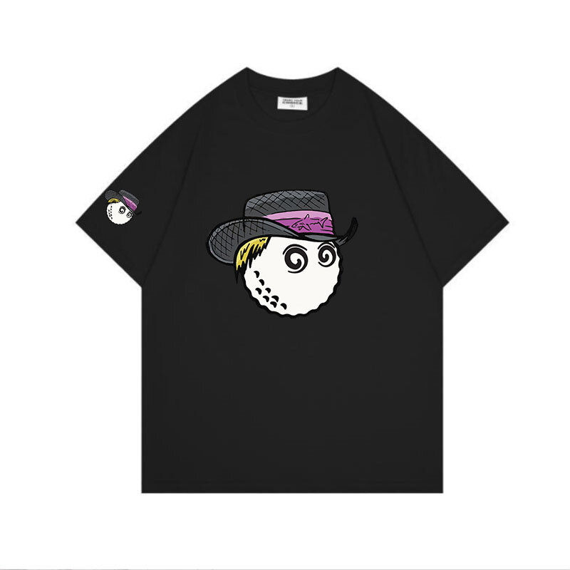 Camiseta de Golf para hombre y mujer, ropa holgada de algodón, sombrero de cubo de manga corta, 2024