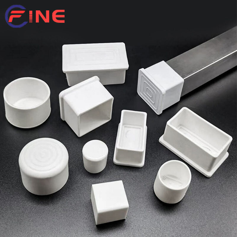 Round Square Chair Leg Tips Caps White Furniture Foot Table End Covers Pipe Plug Floor Protector Non-slip Bottom Leveling Feet