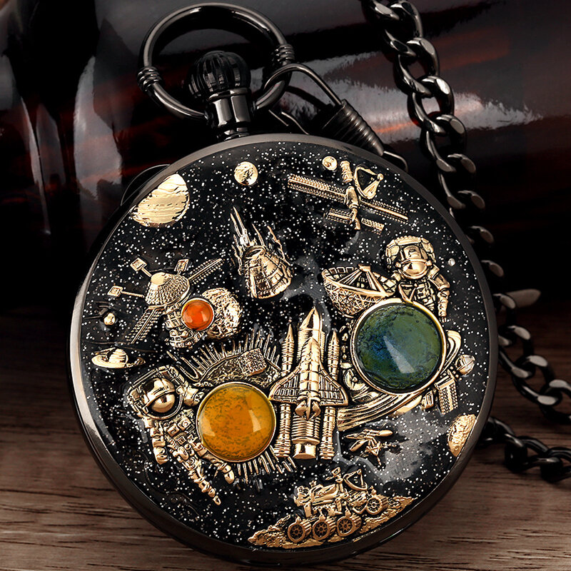 Часы FLEXFIL карманные для мужчин и женщин, Модные кварцевые наручные, с музыкальной шкатулкой, с простыней неба, с цепочкой, подарок