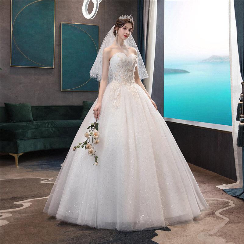 Новинка 2024, женское элегантное свадебное платье, облегающее простое и просторное свадебное платье в лесном стиле