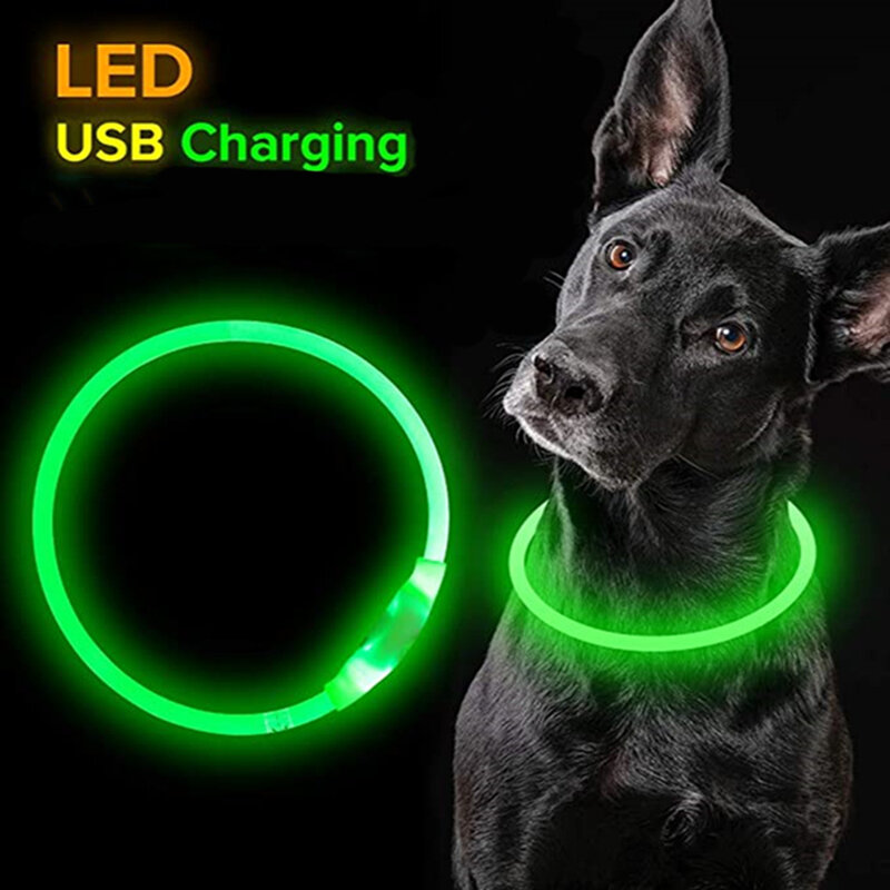 発光led犬の首輪ライト、usb、損失防止、ペットアクセサリー、3モード、猫