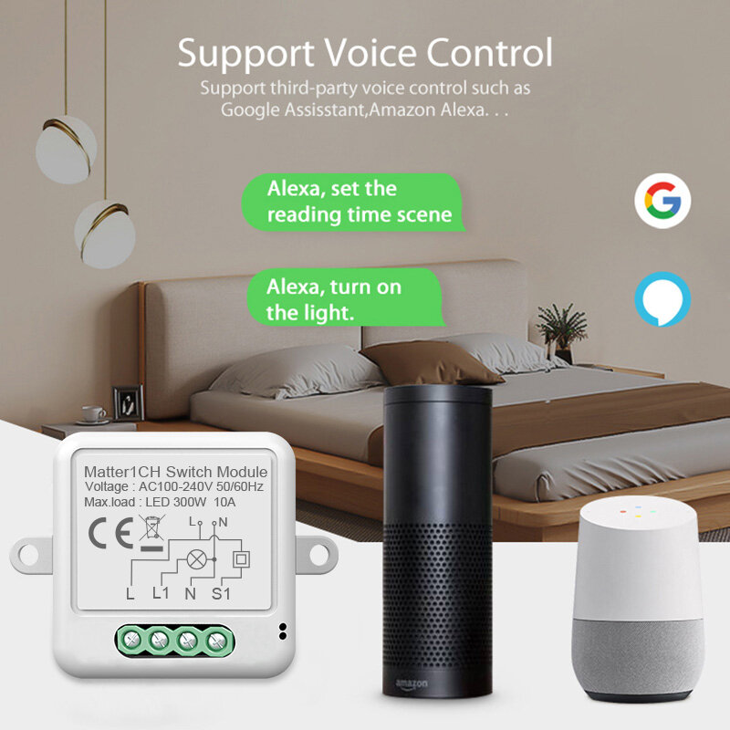 Módulo de interruptor inteligente, disyuntor WiFi, Automatización del hogar inteligente, compatible con Homekit, Alexa, Google