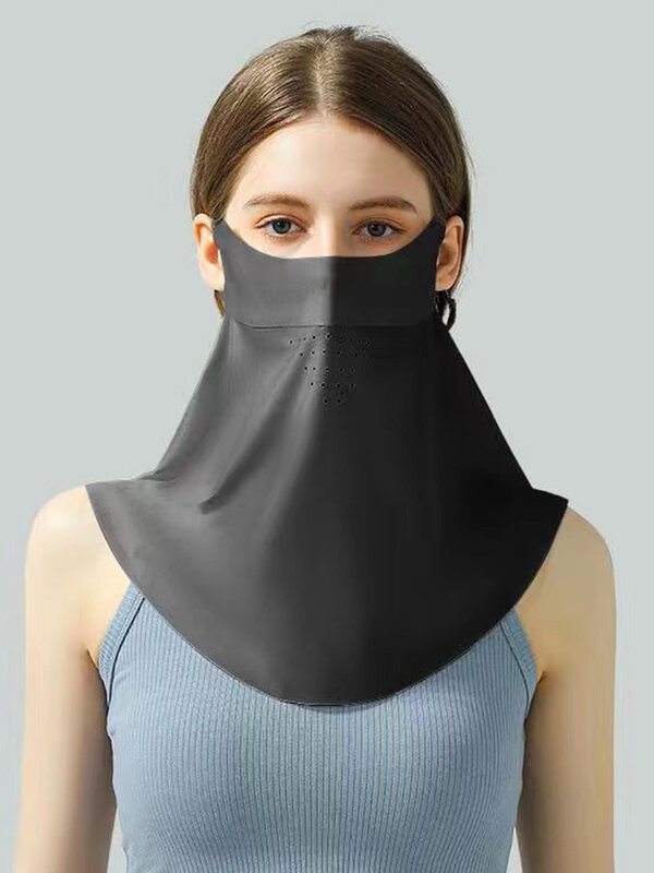 2024 neue Sonnencreme Facekini Eis Seide spurlos für Frauen Maske abnehmbar Anti-Ultraviolett Sommer atmungsaktive dünne Abdeckung Gesicht
