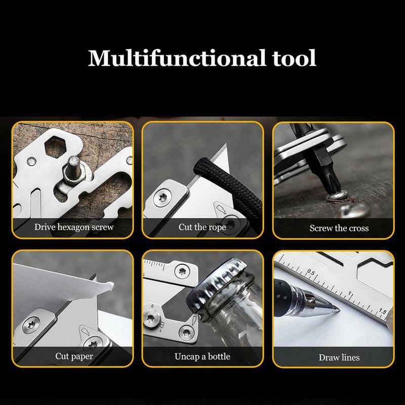 Camping Multitool Portable Utility Cutter With Measurement Scale Function Wrench Bottle Opener Screwdriver Utility Cutter For