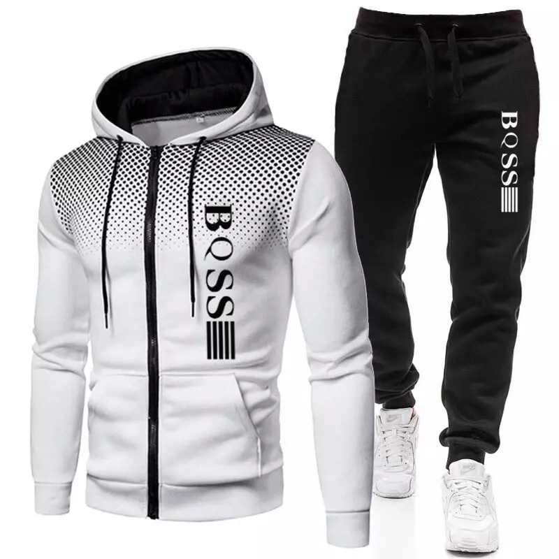 New fashionable sportswear men's hoodie fitness sportswear men's running set sportswear slow running men's sportswear winter