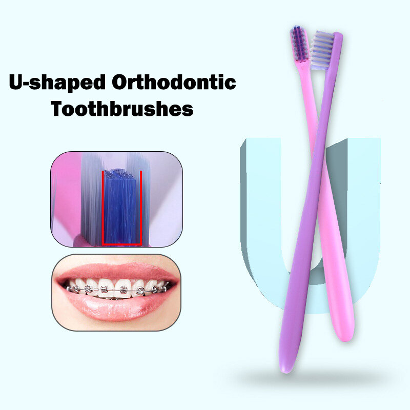 Cepillos de ortodoncia para adultos, cepillo de dientes no tóxico, cuidado bucal