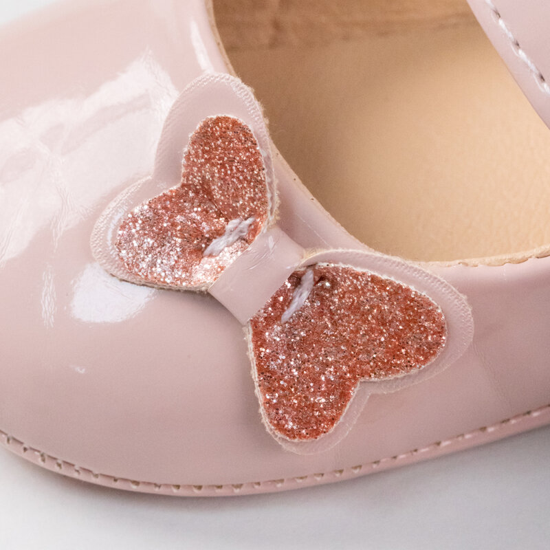 KIDSUN-zapatos de bebé de PU para niña recién nacida, zapatos de decoración con lazo, suela de goma antideslizante, primeros pasos, 0-18M