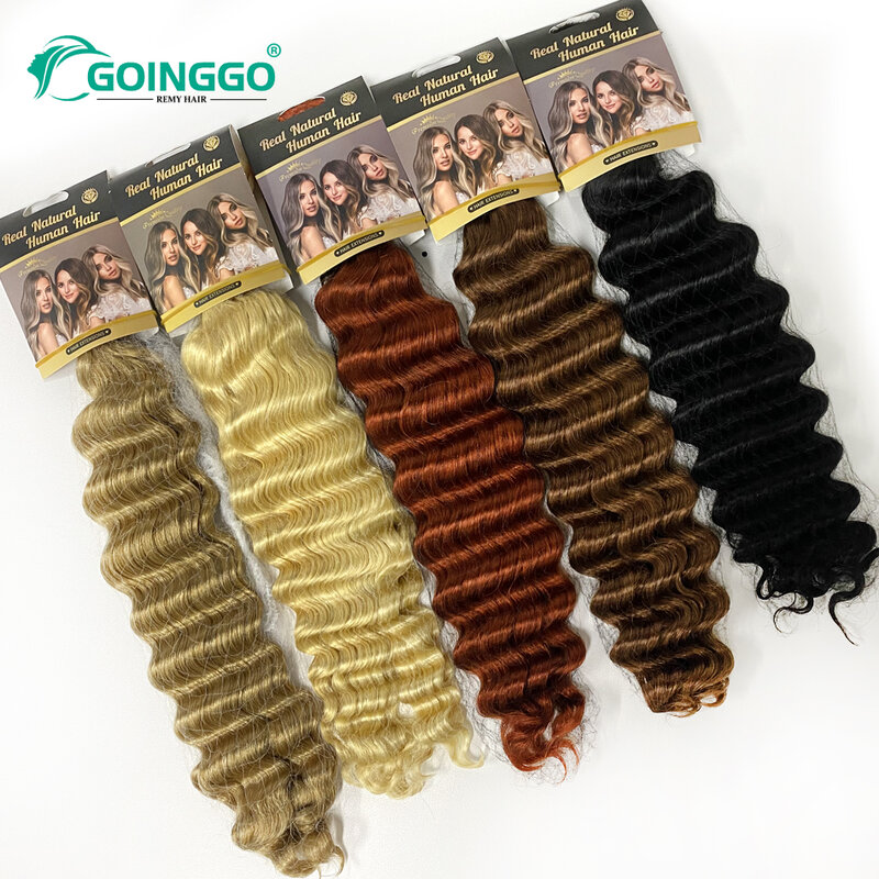 Pre-Colored Brazilian Deep Wave Bulk Human Hair No Weft Remy Bulk Human Hair 14 To 28 Inch Bulk Hair Extension Crochet Braids