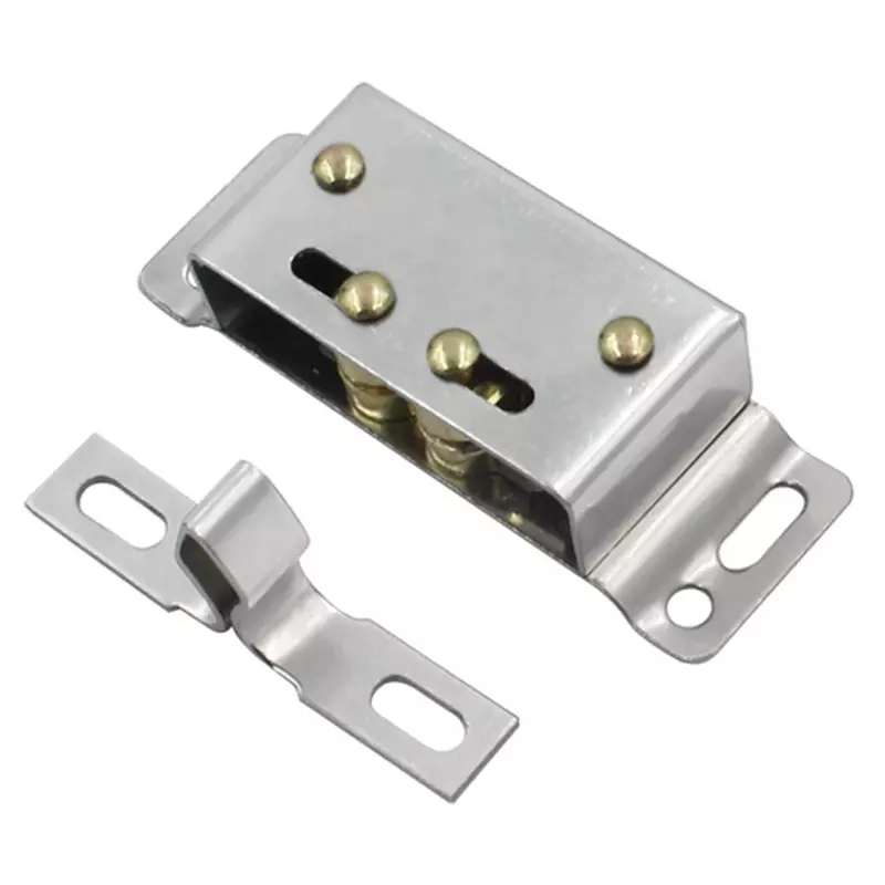 Double Roller Catch Stainless Steel Magnetic Cabinet Catche Hardware Heavy Duty Latch For Cabinet Closet Doors Hole Pitch