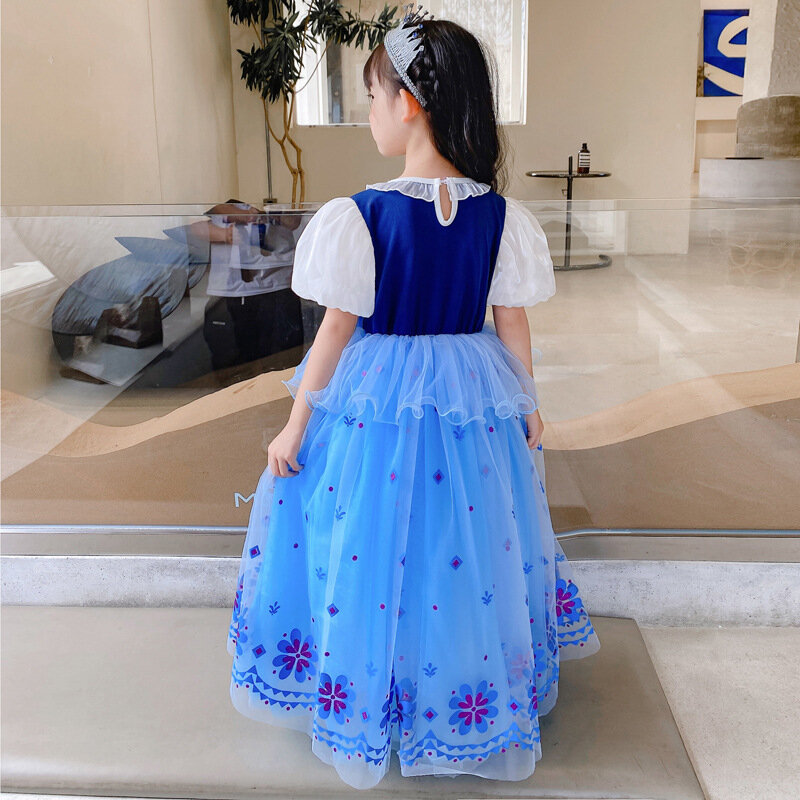 Baby Girl Anna Dress Children Princess Cosplay Clothes Snow Queen Outfits 2-8 Yrs Halloween Theme Birthday Party Fantasy Gown