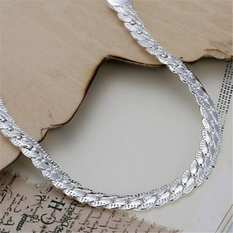 Personalized Women Men Silver 925 Plated 5mm Snake Chain Gold 925 Plated Bracelets Fashion Jewelry Christmas Gifts