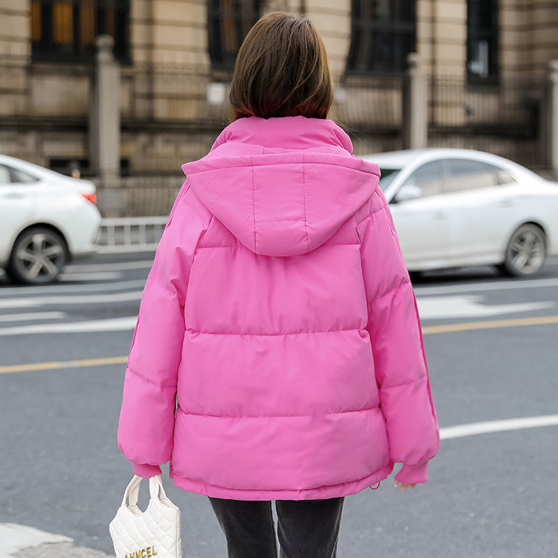 Jaket panjang katun bertudung untuk wanita, mantel musim dingin parka longgar tebal hangat Waktu santai 2023