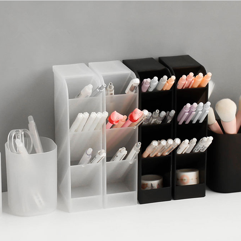 Matte Pencil Stand para armazenamento de cosméticos, Diversos Organizador, inserção oblíqua, Desktop Papelaria, Office Desk Acessórios, Pen Holder