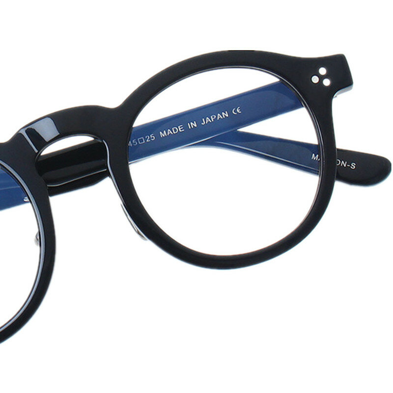 แว่นตาทรงกลมขนาดเล็กสไตล์วินเทจสไตล์ญี่ปุ่นสำหรับผู้ชาย45-25อิตาลีแผ่นไม้นำเข้าสำหรับแว่นตาตามใบสั่งแพทย์