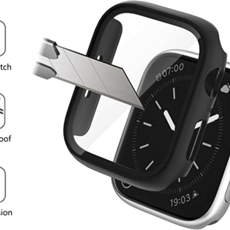 Protecteur d'écran PC Bumper pour Apple Watch, verre du Guatemala + couvercle, iWatch Series 8, 7, 6, 5, 4, 3, SE, 44mm, 40mm, 38mm, 42mm, 41mm, 45mm