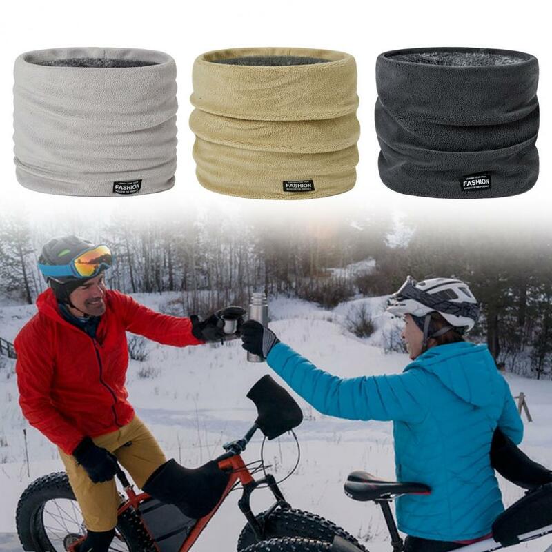 Winter Scarf High Elasticity Solid Color Soft Thick Plush Warm Unisex Windproof Cold Resistant Cycling Neck Wrap Neck Warmer Nec