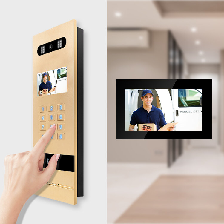 IP doorphone apartment intercom 8 Apartments IP video intercom can work without indoor screen