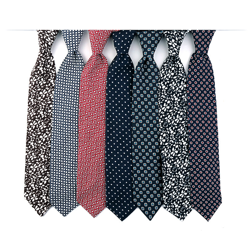 Tailor Smith Fashion Floral Plaid Striped Soft Cotton Linen Skinny Neckties Gravatas Men Business Cravatta Ties Accessories