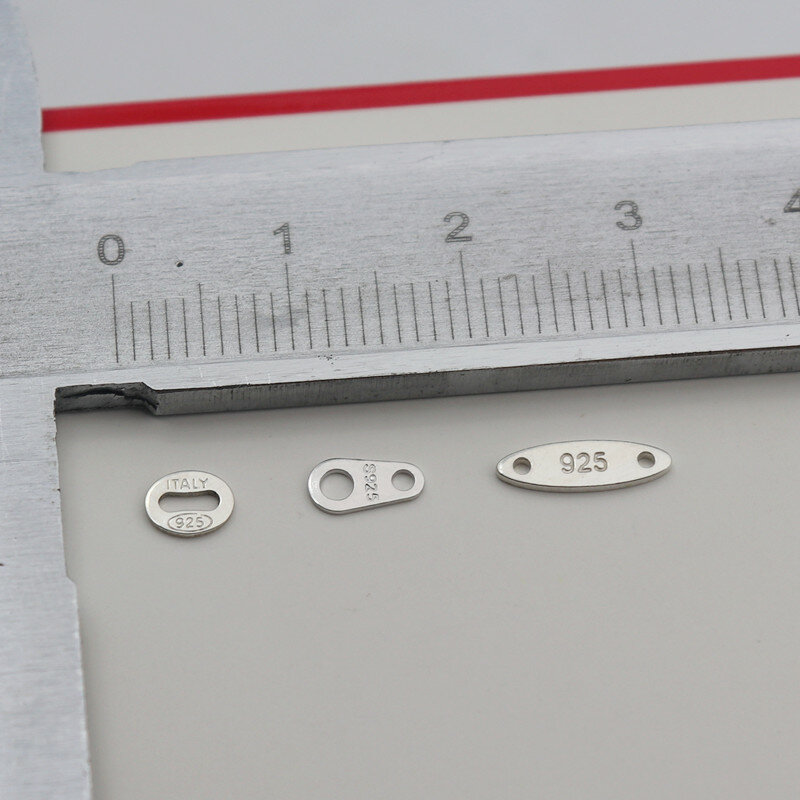 1 pezzo 925 connettori in argento Sterlng doppio foro fai da te accessori per la creazione di etichette bracciali per collana di gioielli