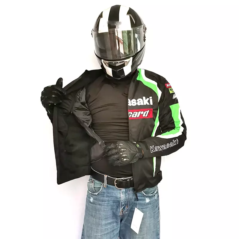 New Kawasaki Oxford Motorcycle Racing Jacket Four Seasons Riding Suit Anti-fall Windproof Warm Jacket