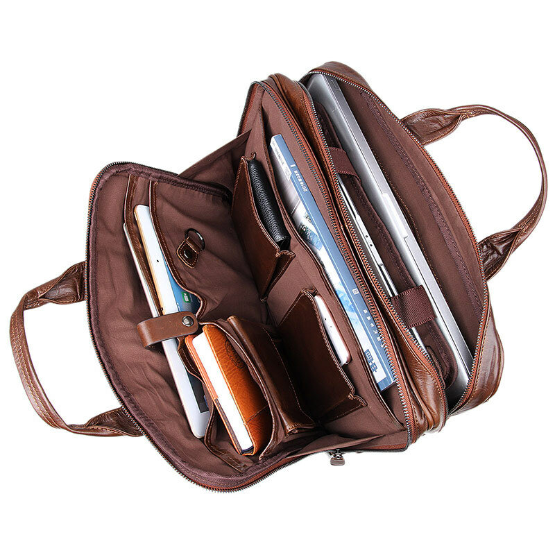 男性用の本革ビジネスハンドバッグ,公式バッグ,旅行用ショルダーバッグ,15インチ,ラップトップ用,100% 本革