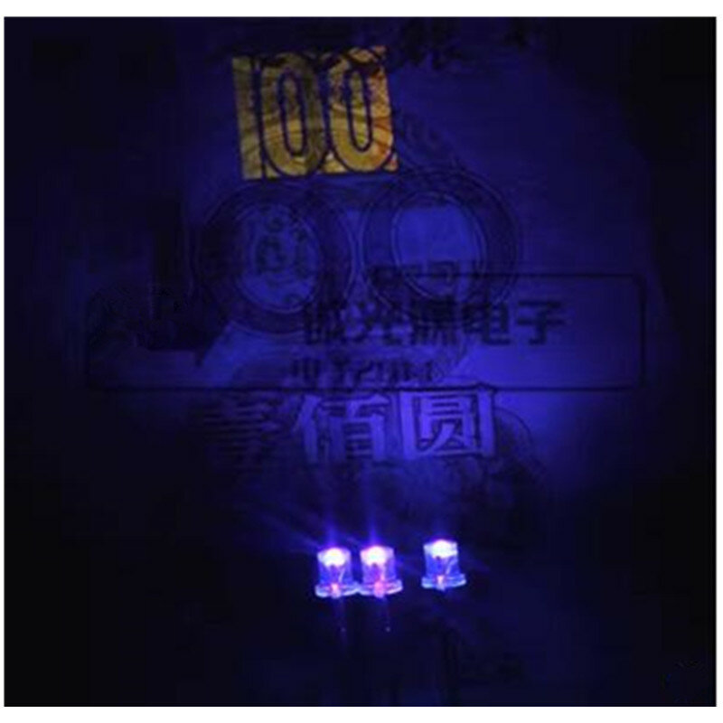 50 buah 3MM datar F3 putih biru ungu lampu Silindris LED pemancar cahaya diode, sudut besar astigmatisme