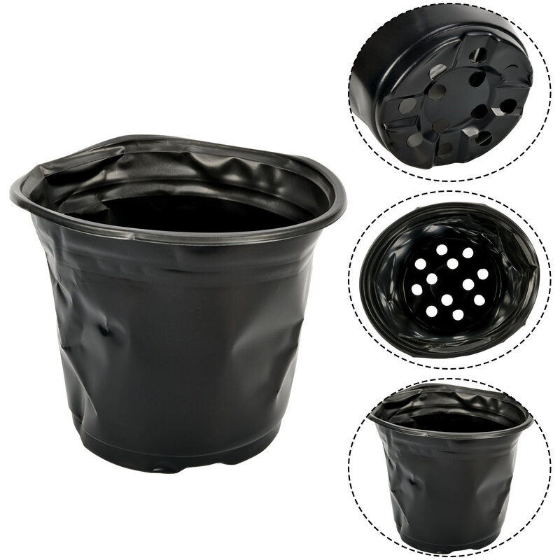 플라스틱 검은 식물 화분 ~ 화분 바닥 할로우 종묘 화분 ~ 컨테이너 화분, 정원 용품 ~ 1PC