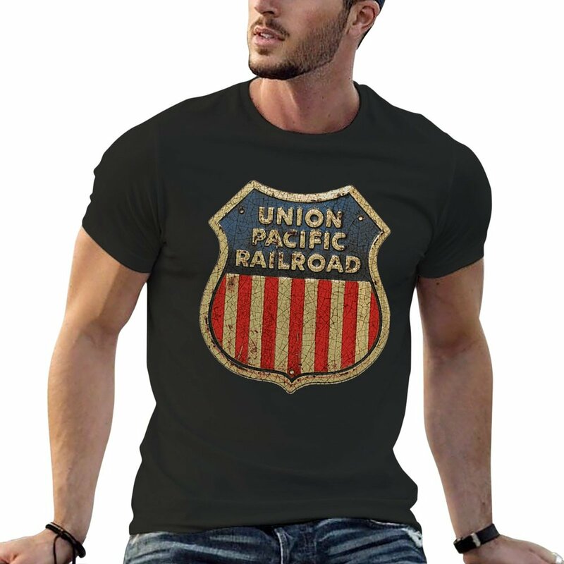 Camiseta de New Union Pacific Railroad para hombre, camisetas de sudor gráficas, camisetas ajustadas