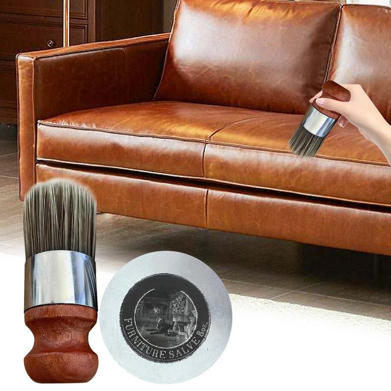 Limpiador multiusos para muebles, Kit de crema para reparación de cuero, cuero suave seco con cepillo