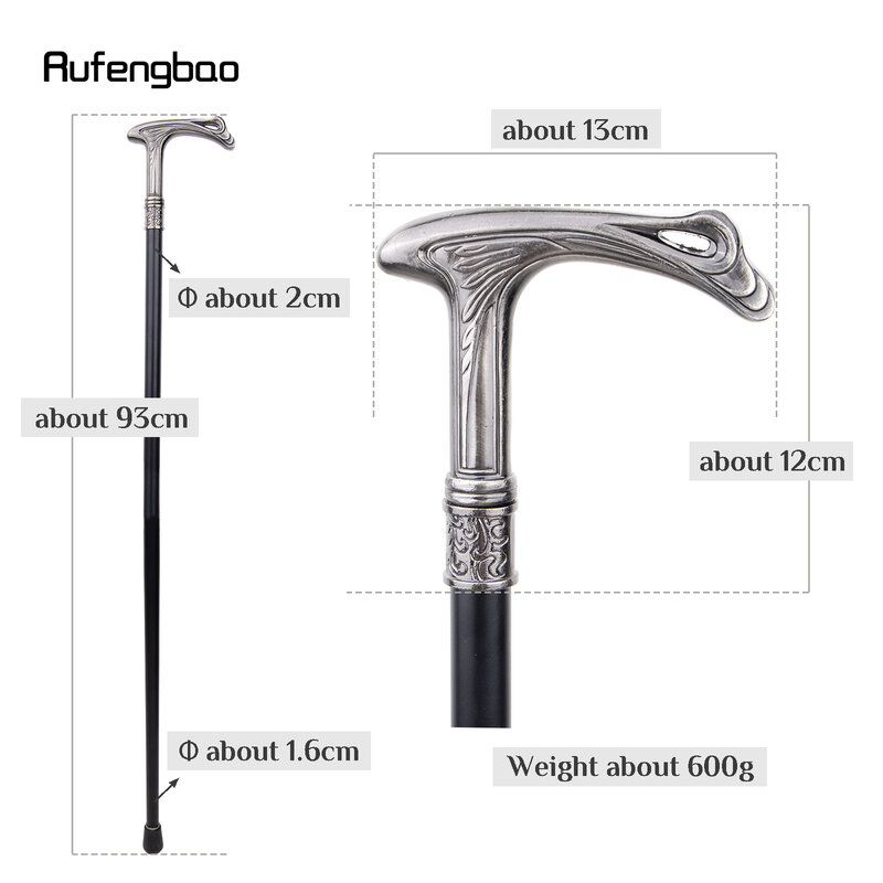 Luxury Flow Line Single Joint Walking Stick with Hidden Plate Self Defense Fashion Cane Plate Cosplay Crosier Stick 93cm