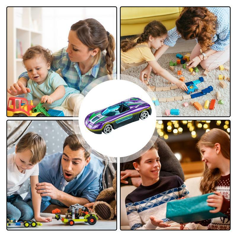 Mainan mobil simulasi, mobil mainan paduan dorong geser Model mobil balap kecepatan cepat untuk hadiah Natal Hari dan ulang tahun