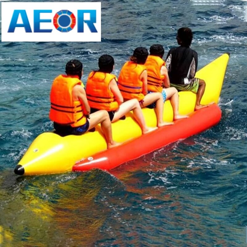 Custom Size Heavy-duty PVC Inflatable Banana Pontoons Tubes Buoy Pedal Boats with No MOQ for Floating Sea Water Bicycle Bike