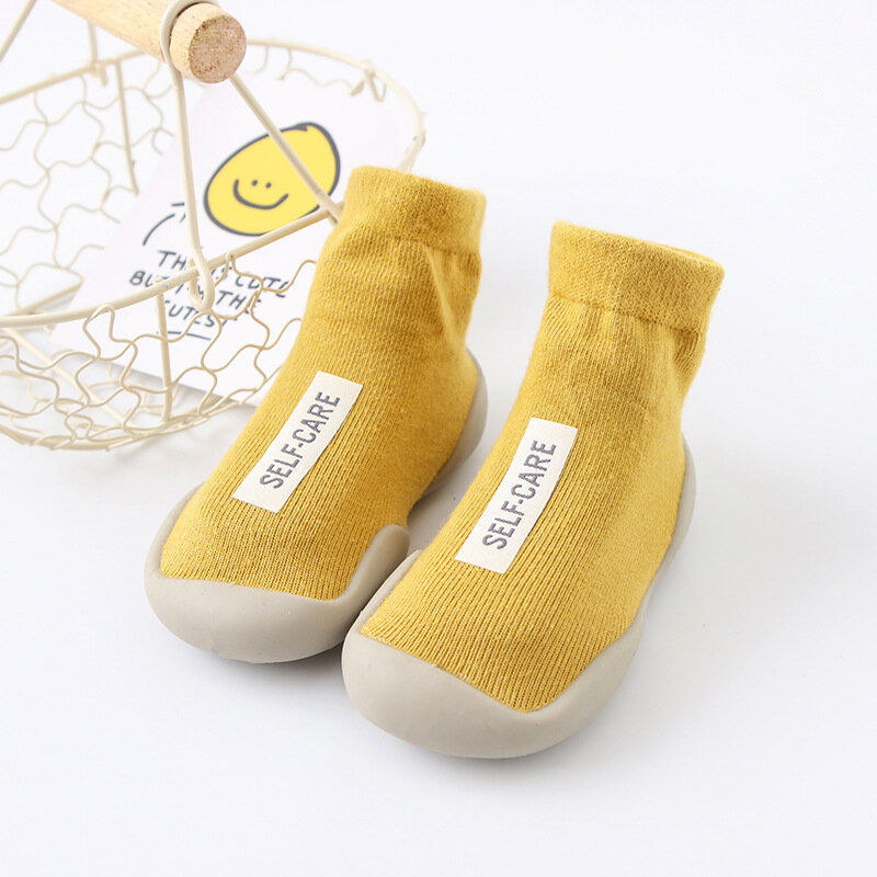 Ins sólido cor antiderrapante algodão meias sapatos para crianças, sapatos de caminhada para bebê criança, unissex, primavera, outono
