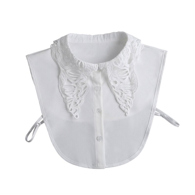 ياقة أنيقة قابلة للفصل شال أبيض مزيف عالمي لفساتين القميص للسيدات DXAA