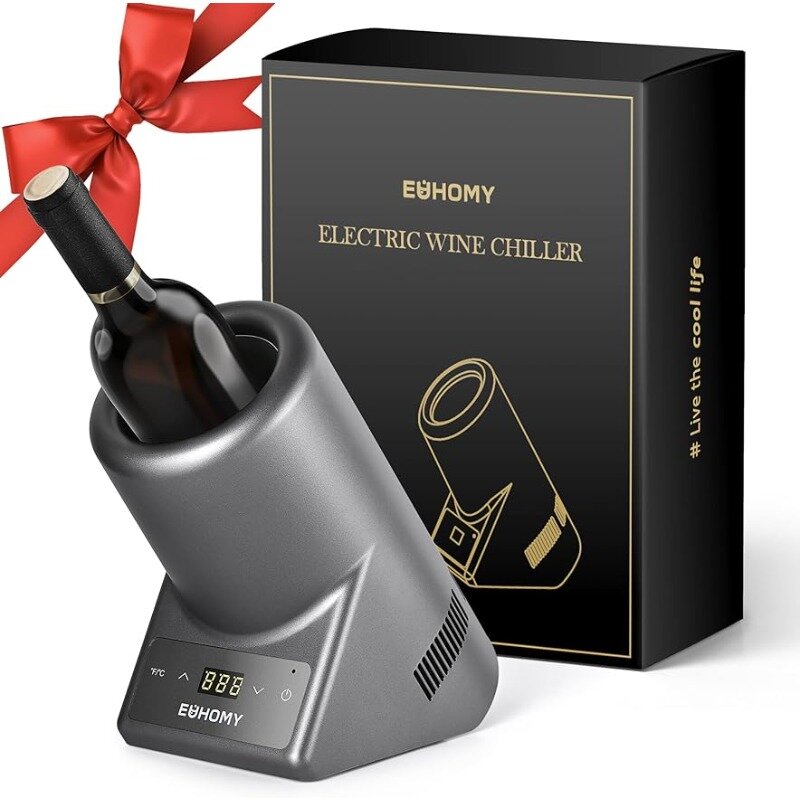 Wine Chiller Electric, Portable Wine Bottle Chiller for 750ml Wine & Champagne, Keep Cold Up to 24 Hours