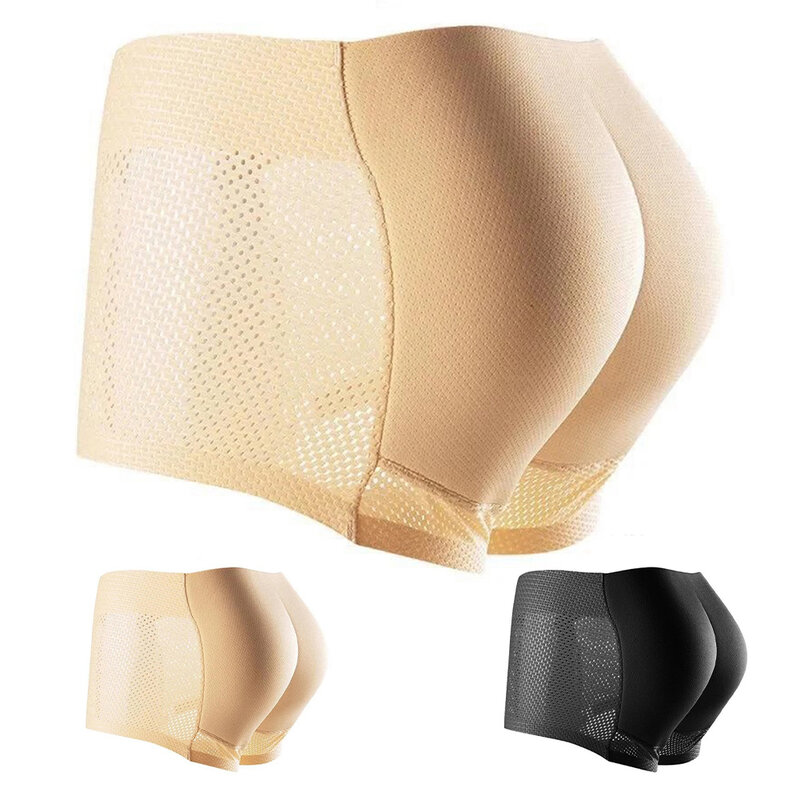 Męskie majtki Hip Butt Lifter Enhancer kąpielówki wyściełane bokserki majtki bielizna modelująca M 2XL rozmiary czarny/kolory skórzane