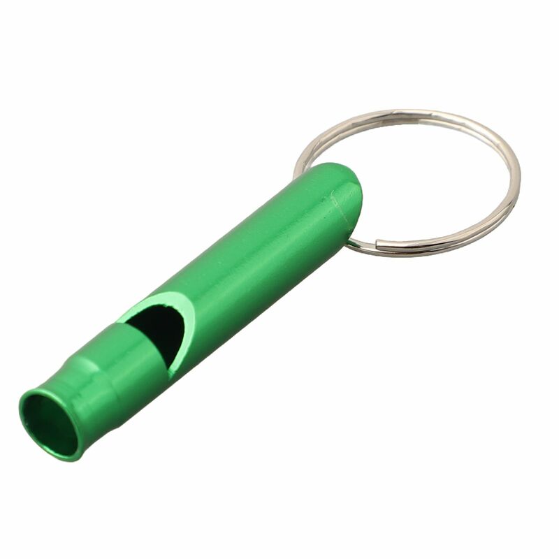 Keychain Whistle para treinamento ao ar livre, caminhadas, liga de alumínio, alimentação, pet, sobrevivência, pássaros, 45x8mm, 1pc