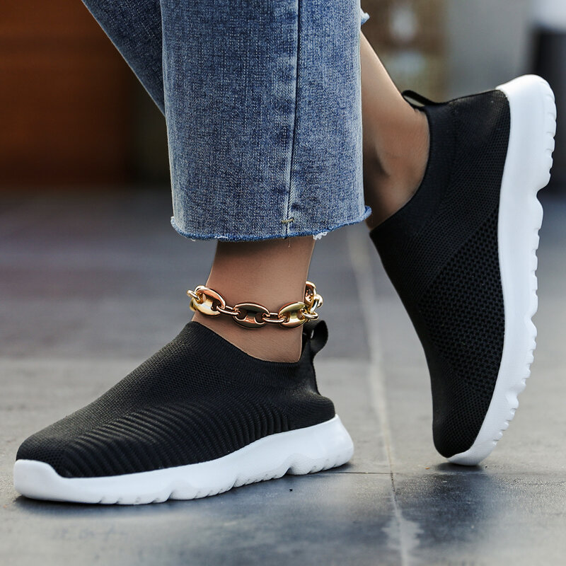 Women's Mesh Black Fashion Vulcanized Sneakers Summer Outdoor Breathable Daily Lightweight Platform Casual Shoes Female Sneakers