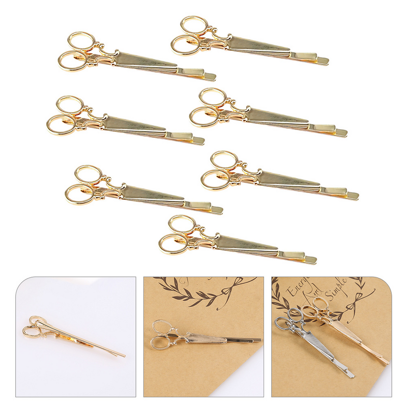 7 Pcs Scissors Hairpin Tools for Styling Clip Women Barrette Decoration Accessories Girls Vintage