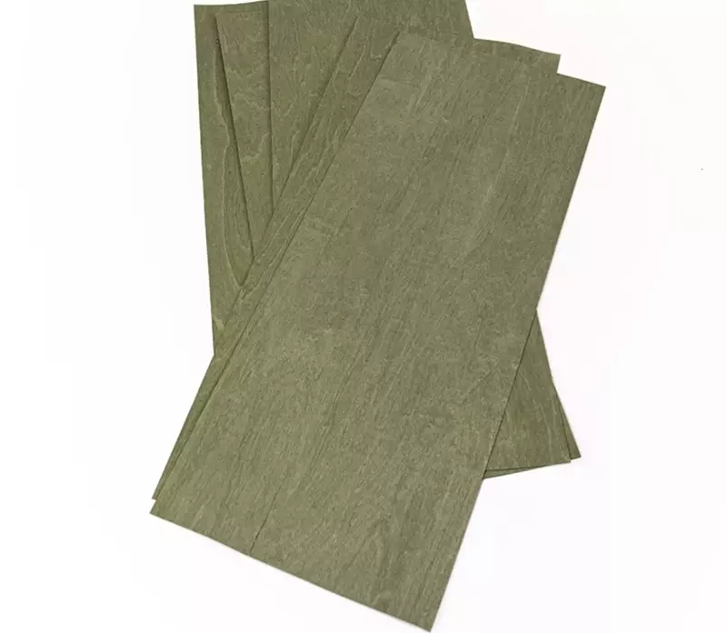 Natural tingido verde Maple folhas de madeira folheado, folheados da guitarra, L:500x200mm, T: 0,4mm, 5pcs por lote