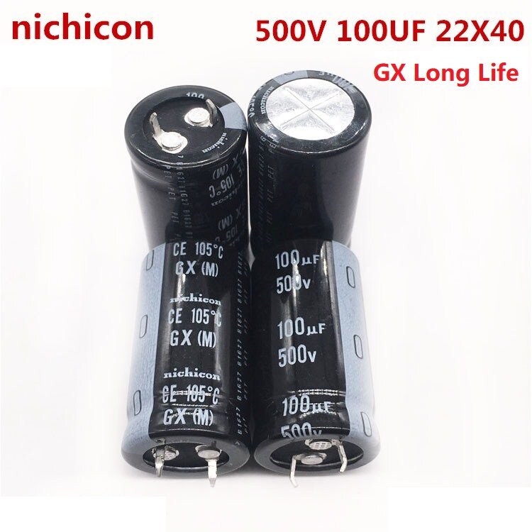 2Pcs/10Pcs 100Uf 500V Nichicon Gx/Lq 22X40Mm 500V100uF Snap-in Psu Condensator LGX2H101MELZ40