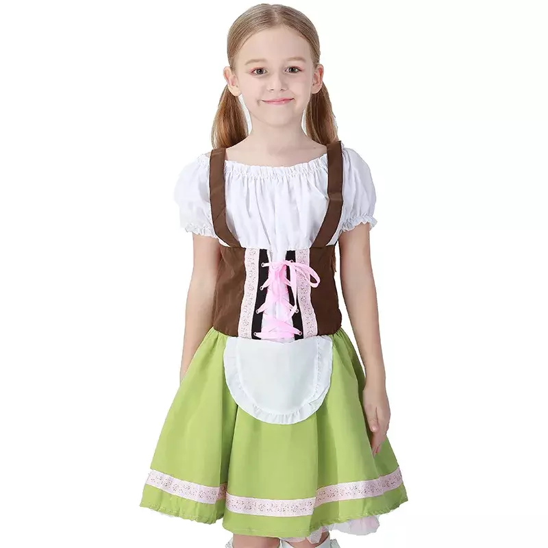 زي أوكتوبرفيست الوطني الألماني للأطفال ، فستان وصيفة تقليدي