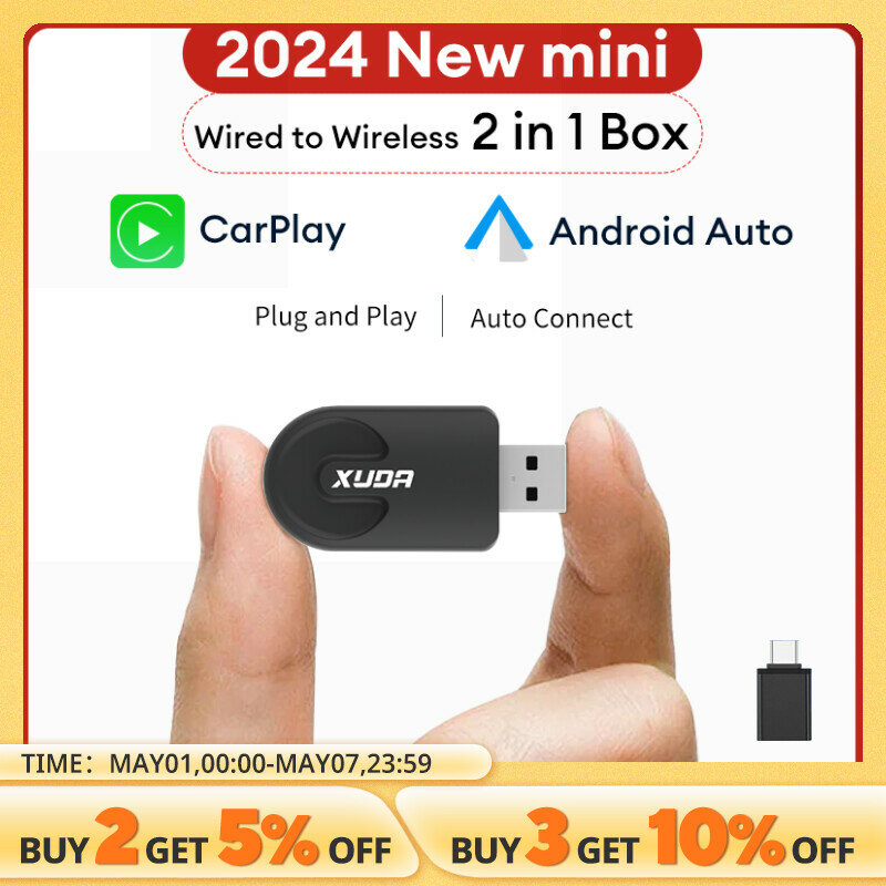 XUDA NOWOŚĆ Bezprzewodowy adapter CarPlay Android Auto Smart Mini Box Plug And Play WiFi Szybkie połączenie Uniwersalny dla Nissana
