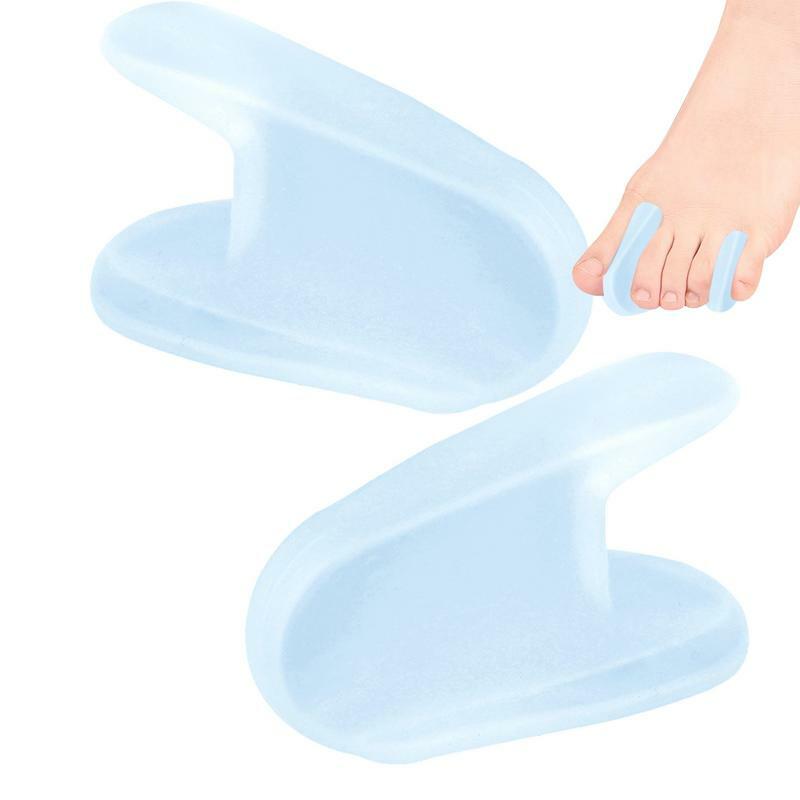 Pemisah jari kaki silikon nyaman berbentuk A lembut pemisah jari kaki Spacer jari kaki fleksibel untuk tumpang tindih jari kaki lebih baik