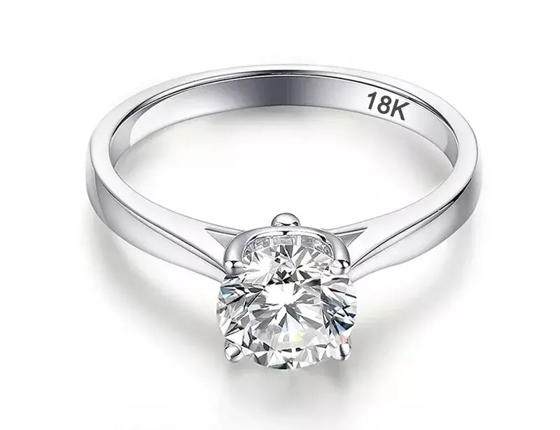 O anne2CT-Bague de mariage en or blanc 18 carats pour femme, alliance en diamant, accessoires fins, cadeau de bijoux, classique, luxe, contre-indiqué