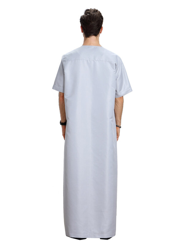 Verão abayas eid musulman de modo homme homem abaya vestido muçulmano robe arábia saudita kleding mannen kaftan omã islam vestuário