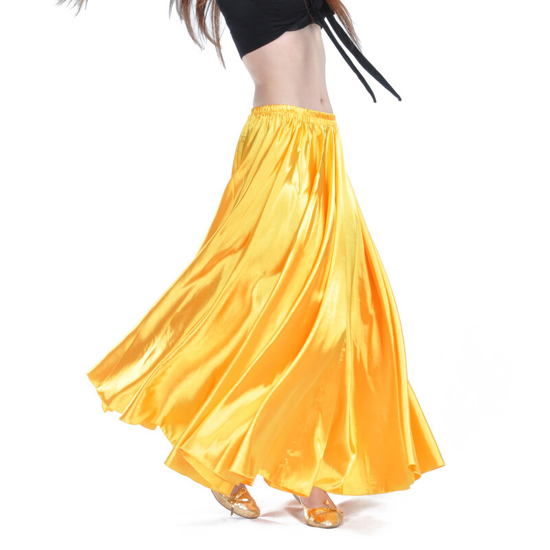 Falda satinada para danza del vientre, falda Multicolor de estilo láser, accesorios de baile para actuaciones en escenario
