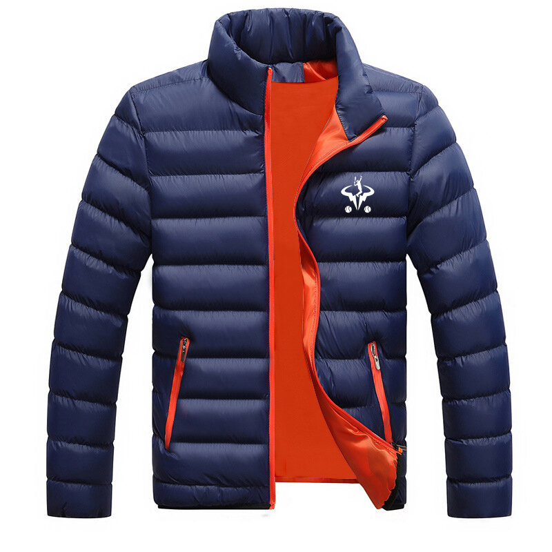 Winter New Rafael Nadal Logo Print Custom Made Men Zipper Down Jacket Vest Warm Thicken Comfortable Pocket Casual Man Streetwear