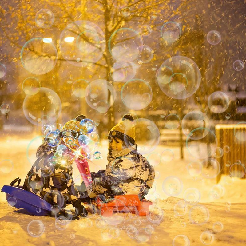 Máquina de burbujas eléctrica portátil para niños, fuegos artificiales, 12 agujeros, Año Nuevo Chino, fabricante de burbujas automático, fiesta al aire libre